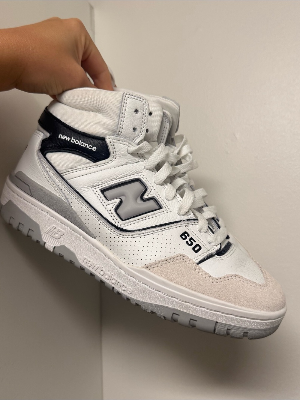 New Balance 650 Angora Pack/Black Calf Leather Sneakers